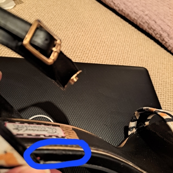 Ms. Mary Mac Blair hand designed platform sandals with gold plated ankle straps - Picture 11 of 11